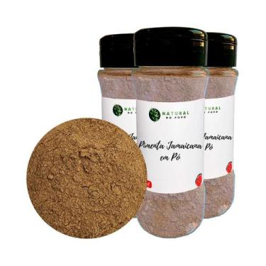 Imagem de Pimenta Jamaica em Pó Premium Alta Qualidade Pote com Dosador Kit 3 60