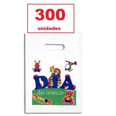 Imagem de Kit 300 Sacolas Plástica 33x24 Dia das Crianças Cosme Damião - Lynx pr