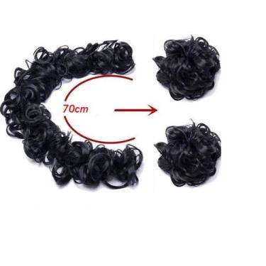 Imagem de Acessório cabelo aplique c/ cabelo sintético de arame p/ rabo de caval
