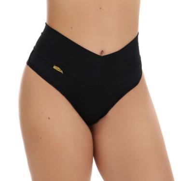 Imagem de Calcinha Cintura Alta Modeladora Tanga Cós Alto Fio Dental Fio Duplo  