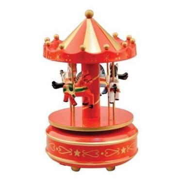 Imagem de Caixa Musical Decorativo ambientes Infantil Cavalinhos vermelho - ZEM