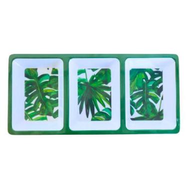 Imagem de Petisqueira Retangular Amazônia Com 3 Divisões 33,8x16cm Melamina Sald