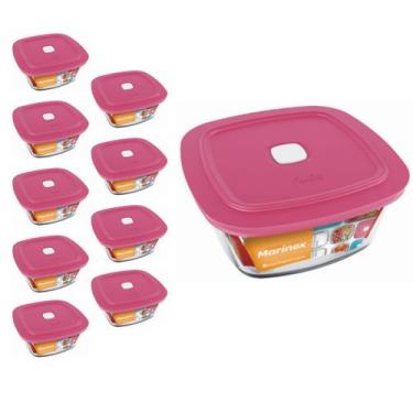 Imagem de Pote Vidro Quadrado Facilita Marmita 300ML Marinex 9Un - NADIR FIGUERE