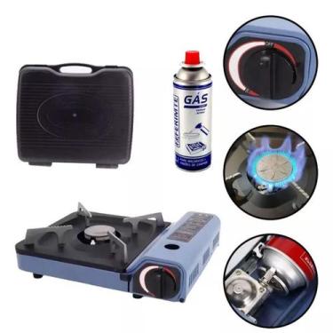 Imagem de Fogareiro P/ Camping Pesca Fogão A Gás Portátil 1 Boca + Gás - Frigopr