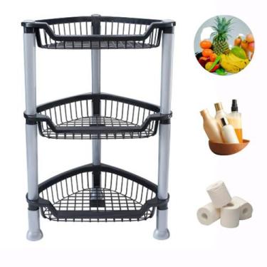 Imagem de Fruteira Cesto Organizador Triangular  3 Andares Empilhável - Plasnew,