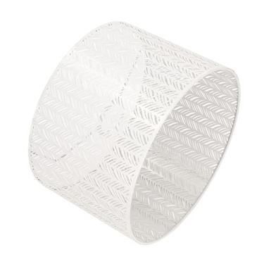 Imagem de Tambor Abajur Oco Em Formato de Folha, Abajur Decorativo de Metal para Mesa, Parede, Teto (Branco)