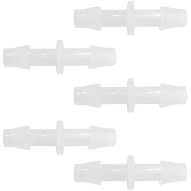 Imagem de ANPTGHT Encaixe de farpa de mangueira de plástico 1/10.2 cm x 1/10.2 cm Conectores de tubo de emenda de junta União para adaptadores domésticos de aquário combustível gás ar líquido (pacote com 5)
