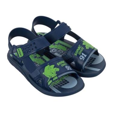 Imagem de Sandália Papete Infantil Menino Sonic Challenge Grendene Kids Verde Azul ou Preto (Azul/verde, BR, Criança de 9 a 12 anos, Numérico, 31)