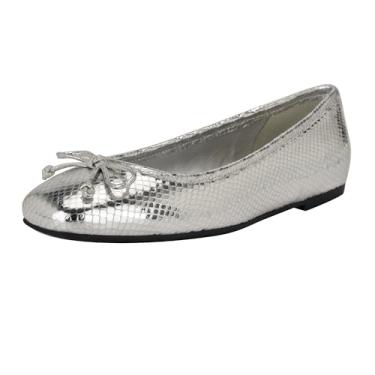Imagem de Calvin Klein Sapatilha feminina Bronte Ballet, Silver Snake 098, 38