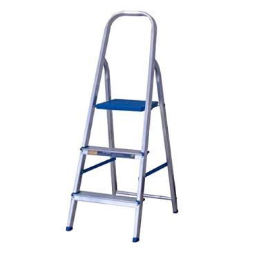 Imagem de Escada Dobravel 3 Degraus em Aluminio Alumasa 120 kg de Capacidade