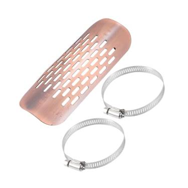 Imagem de REPAIROCK 1 conjunto universal de proteção de calor para motocicleta, protetor de escape, protetor de silenciador, tom de cobre, peças de reposição para automóveis