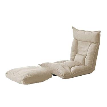 Imagem de ZABEES Banco de descanso para os pés, espreguiçadeira dobrável, varanda, lazer, ajustável, sofá preguiçoso, banco de tatami, removível e lavável, espreguiçadeira, para sala de estar, assento