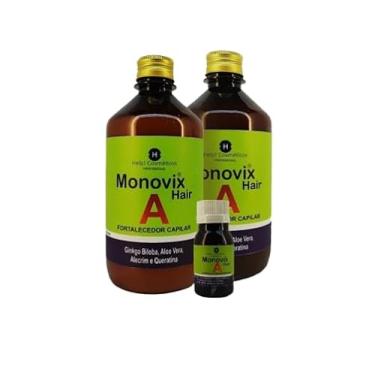 Imagem de Kit Monovix Hair A (3 itens) Shampoo + Máscara + Ampola - Crescimento Acelerado Original Help Cosméticos Autorizado pela Anvisa