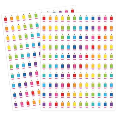 Imagem de JarThenaAMCS 2400 pçs mini lápis adesivo volta às aulas papel decalque colorido adesivo autoadesivo para planejador recompensa envelope scrapbook scrapbook suprimentos DIY, 1,3 cm