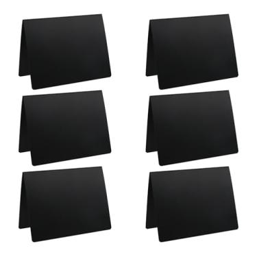 Imagem de Xiaoyztan 6 peças de quadro de giz apagável, quadros-negros duplos em forma de A em pé, placas de mensagem manuscritas para restaurante, padaria, festas, casamento, loja de varejo, 14 x 12 cm, preto