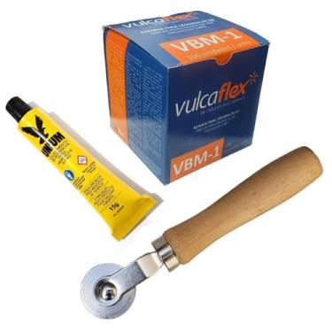 Imagem de Kit Reparo Camara Ar Bike Motos Vulcaflex Cola Rodilho