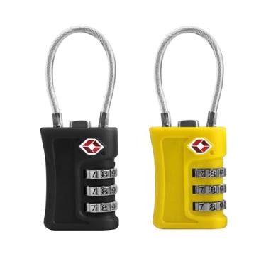 Imagem de UP Security Fechaduras de bagagem aprovadas pela TSA, combinação de cadeado pequeno, cadeados TSA para bagagem, cadeado combo de viagem com código, para mala, zíper de mochila, armário, estojo de arma