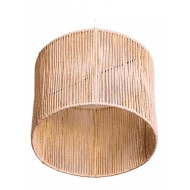 Imagem de Cúpula de palha de milho para Luminária lustre de Teto ou para Abajur de Mesa ou Tripé - Cilindrica - Tam.: 25 x 35 cm, Natural