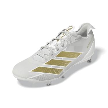 Imagem de adidas Tênis masculino de futebol americano Adizero Electric, Branco/dourado metálico/branco, 45