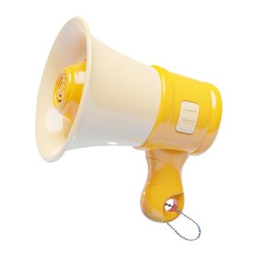 Imagem de Sclmgo Mini Megafone Alto-falante Chaveiro Brinquedo de Som Gravação de Música Dramatização Pequeno Touro Megafone com Corrente para 3, 4, 5, 7, 8 Anos, Amarelo