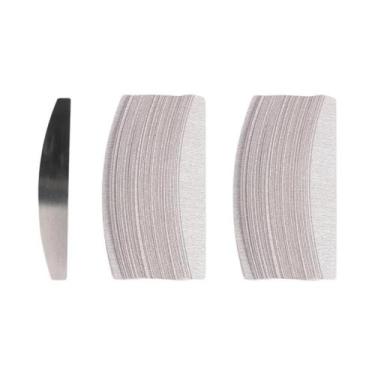 Imagem de 100 Unidades De Lixas De Unha Dupla Face Com Cabo De Metal 100/180 Grã