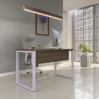 Imagem de Escrivaninha para Escritório 73,5cm X 150cm Walnut/Lilas