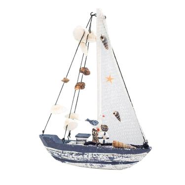 Imagem de Ornamento náutico de madeira para veleiro, decoração de praia, retrô