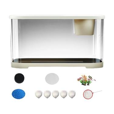 Imagem de Aquário Para Peixes | Kit para Aquário,Conjunto Aquático com Acessórios e Decoração de Escritório Para Sala Adultos Betta Guppy Camarão Água-Viva