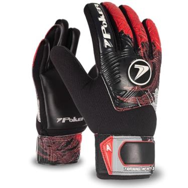 Imagem de Luva de Goleiro Futebol Poker Training Infinity Adulto E Infantil Criança Junior Corte Negativo Latex Grip Campo Grama Natural e Sintética Gramado Futsal Unissex (Vermelho, 6)
