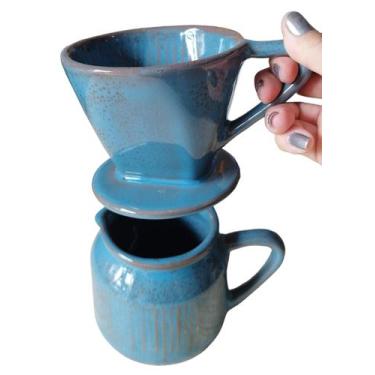 Imagem de Coador de Café com Jarra em Cerâmica Acqua Marine - Lumar