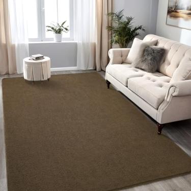 Imagem de FALARK Tapetes marrom claro para sala de estar, quarto, tapete moderno de 1,2 x 1,8 m, tapete de cabeceira lavável antiderrapante, tapetes internos para crianças, meninas, meninos, bebês, adolescentes