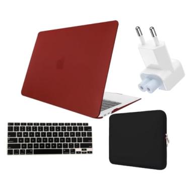 Imagem de Kit Capa Case Macbook AIR 13 A2337 Chip M1 A2179 + Protetor Teclado + Neoprene + Plug Adaptador (Marsala Fosco)