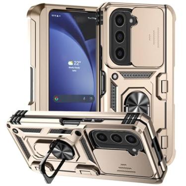Imagem de Capa para Galaxy Z Fold 6, resistente a choques, com suporte de anel militar e compartimento para caneta oculto, capa protetora (para Galaxy Z Fold 6/dourada)