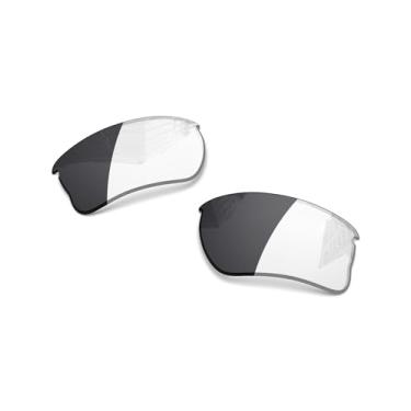 Imagem de Lentes de reposição polarizadas de 1,6 mm para óculos de sol Oakley Quarter Jacket, proteção UV, lentes espelhadas escuras - Mais opções, Claro a preto, fotocromático, não polarizado, One Size