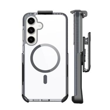 Imagem de BELTRON Capa de cinto para Samsung Galaxy S25, capa protetora transparente fina e combo de clipe de cinto giratório - compatível com MagSafe (serve para Galaxy S24Plus/S25Plus)