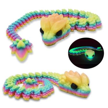 Imagem de Articulated Glow in The Dark Dragon Snake – Vibrant Blue & Black Hybrid Creature for Fantasy Decor/Display, for Reptile Enthusiasts, Lore Hunters, Mythical Collectors (Multi-Color)