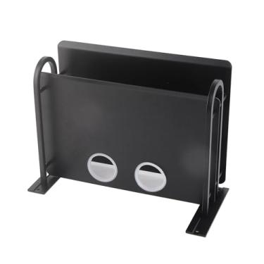 Imagem de Yctze Plataforma de Parede Flutuante de Dupla Camada - Prateleira de Caixa de TV Montada na Parede para Roteador, DVD e Gerenciamento de Cabos | Armazenamento de Alumínio Espacial Com Orifícios de