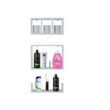 Imagem de Nichos prateleiras para banheiro branco ou preto(Branco)