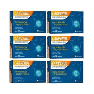 Imagem de Kit 6 Carvão Ativado Vegetal Carverol 250mg 20cp - União Química