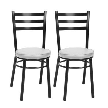 Imagem de Conjunto 2 Cadeiras para Sala de Jantar Debrum Preto/Branco