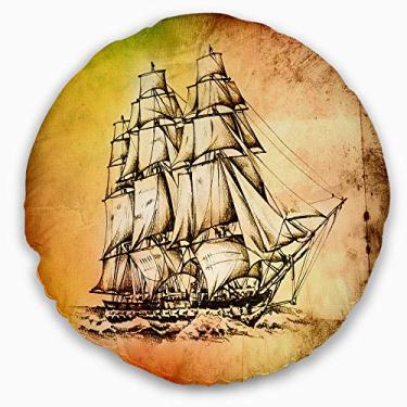 Imagem de Sala de estar redonda, sofá, almofada de alta qualidade + capa de almofada impressa em ambos os lados 50 cm da Designart