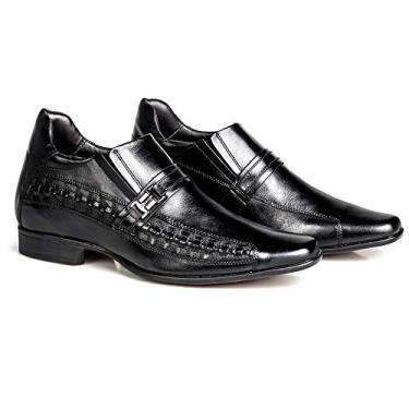 Imagem de Sapato Social Rafarillo Couro Masculino Aumenta Altura Preto 37