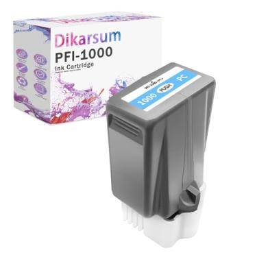 Imagem de Dikarsum Cartucho de tinta compatível com PFI-1000 com substituição de tinta pigmentada para Canon PFI-1000 uso em imagePROGRAF PRO-1000 (1 peça foto ciano 80 ml)