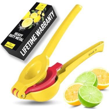 Imagem de Espremedor de limão metálico - espremedor manual de citrinos (amarelo e vermelho)