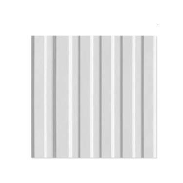 Imagem de Placas Decorativas PVC 3D Revestimento de Parede 25x25cm (Ripado Branco, 5 Placas)