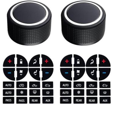 Imagem de Gekufa Botões de rádio traseiros (2 pacotes) com adesivos de botão de painel AC (2 pacotes) compatíveis com Chevy Tahoe Chevrolet Silverado GMC Acadia Sierra Buick Enclave Yukon GM 22912547 2007-2013