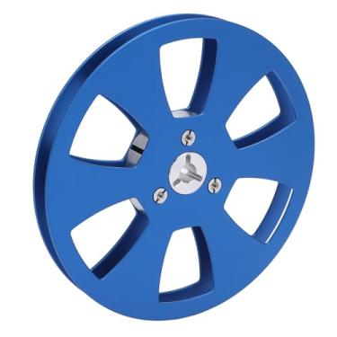 Imagem de Cryfokt Abra a Fita Sonora do Carretel, Papel Vazio, Liga Leve de Alumínio Anti -quedora 1/4 5in Banda Adesiva Vazia -troca de Rolos de Nagra para o Gravador de Bobina (Azul)