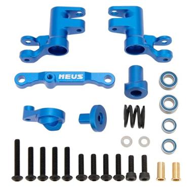 Imagem de MEUS RACING Aluminum Steering Bellcrank Assembly Drag Link Set for Traxxas 1/16 Mini Maxx 2S 1/10 4WD Ford GT 4-TEC 2.0 3.0 RC Car Upgrade (Blue)