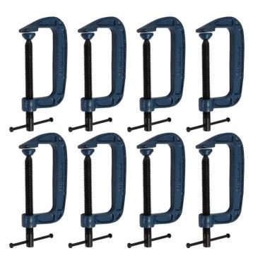 Imagem de Kit 8 Grampos Sargento Tipo C 100Mm 4 Pol. Para Marceneiro