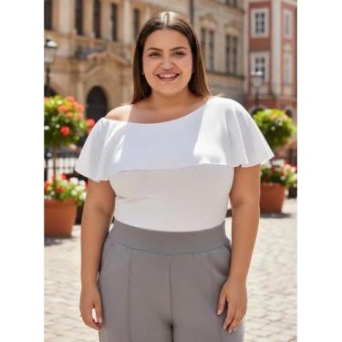 Imagem de Blusa Feminina Plus Size Babado Ciganinha Malha Festa Noite Balada - I